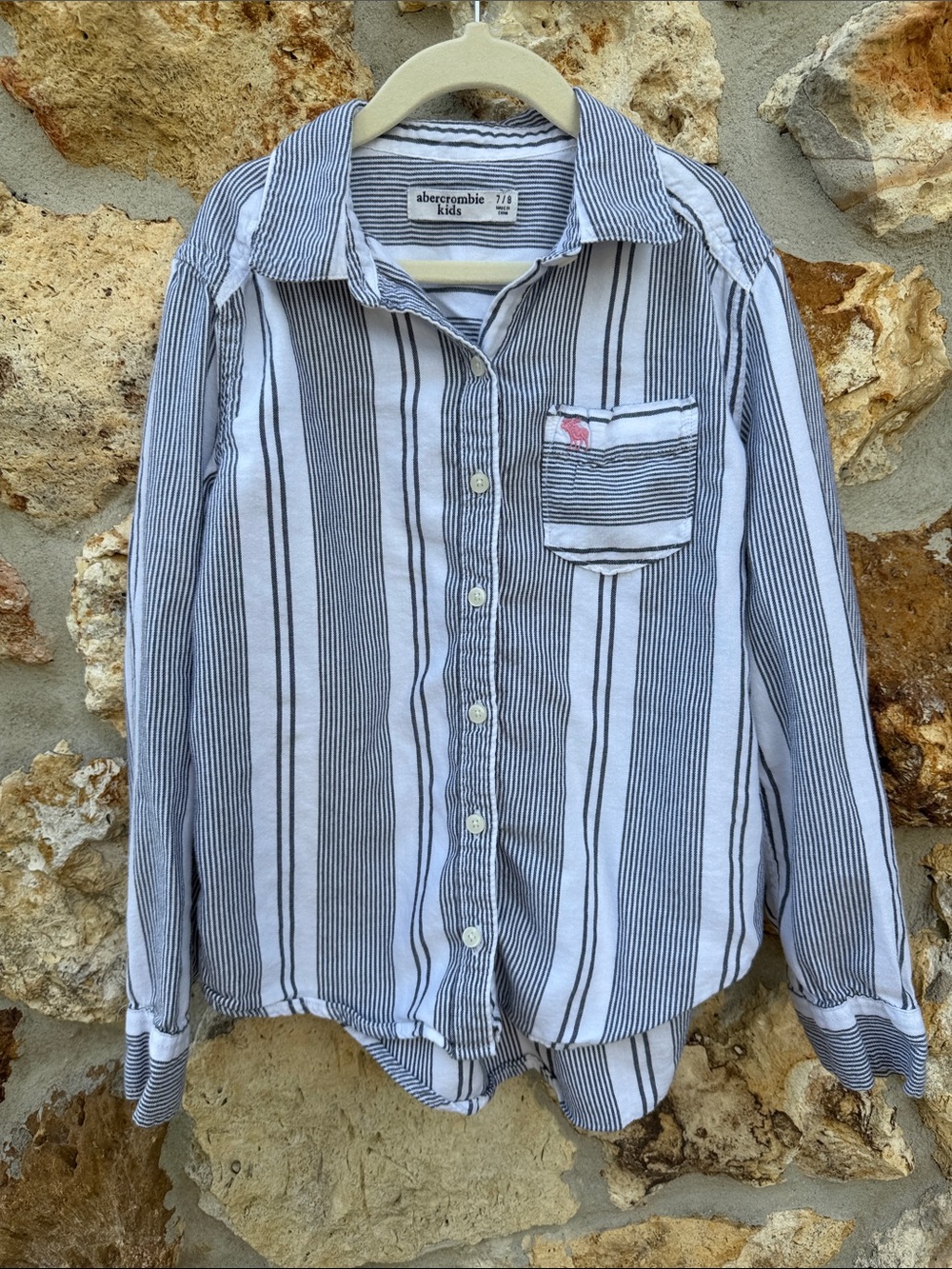 Abercrombie kids shirt  button down stripes size 7/8